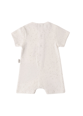 Cream Short Overalls with Giraffe Print and Picks 8184 iDO