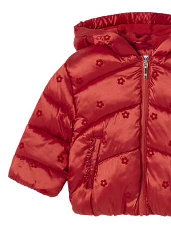 Fass Jacket for Girls, Red with Flowers and Hood 2424 Mayoral