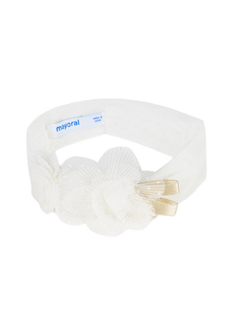 Ivory Elegant Headband with Tulle Tassel 10677 Mayoral