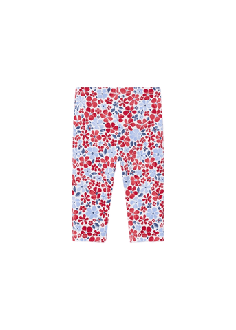 Set of 3 Pieces, White T-shirt with Girls' Print and 2 Pairs of Blue Tights with Flower Print 1737 Mayoral