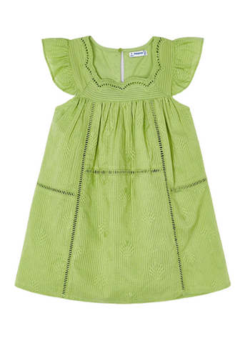 Rochie Verde din Bumbac cu Broderie 3930 Mayoral