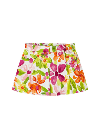 Shorts with Flower Print Orange Cyclamen and Green 3907 Mayoral