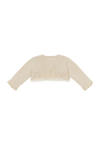 Golden Beige Knitted Bolero with Wavy Edges 1377 Mayoral