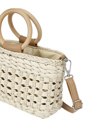 Raffia Bag, Cream with Beige 10731 Mayoral