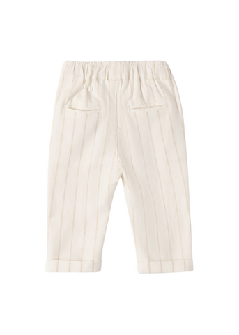 Cream Long Pants with Beige Stripes for Boys 8667 Miniband