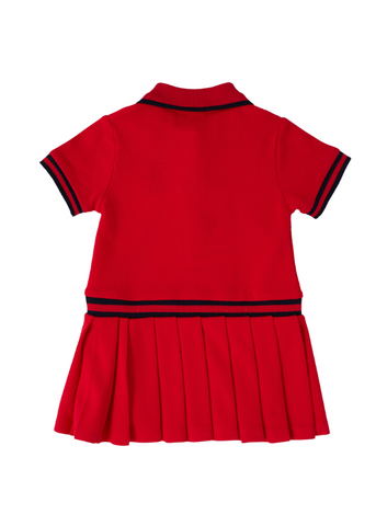 Rochie Rosie cu Guler Polo si Pliseuri 1963 V2 Us Polo Assn