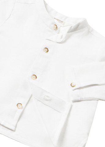 White Linen Shirt with Cossack Collar for Boys 1195 Mayoral