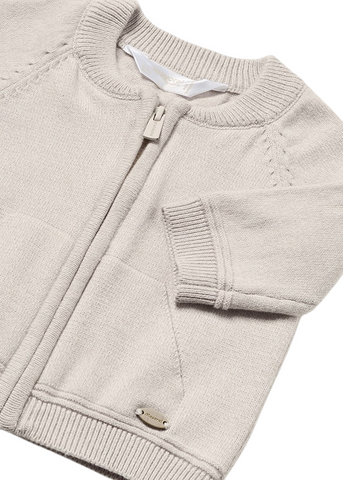 Beige Knitted Hoodie with Zipper for Boys 1381 Mayoral