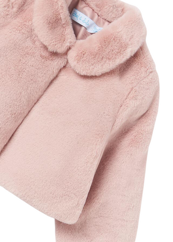Elegant Girls' Pink Fur Bolero