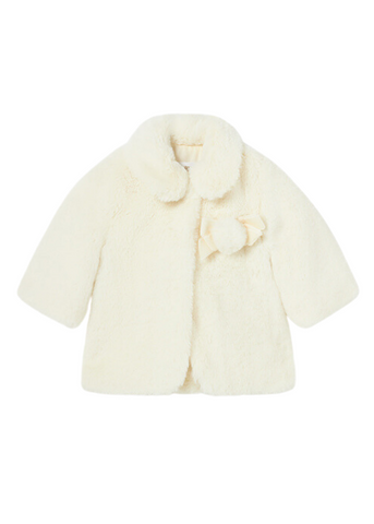 Cream Fur Coat for Girls 2405 Mayoral