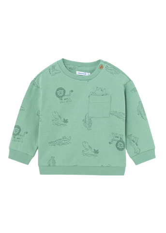 Bluza Sport pentru Fetite, Verde cu Imprimeu Crocodili 1441 Mayoral