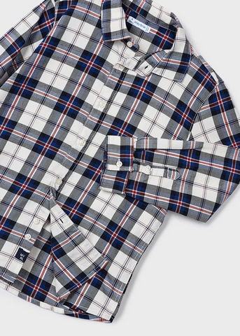 Long Sleeve Plaid Sustainable Cotton Shirt for Boys 4109 Mayoral