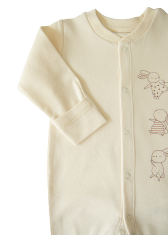 Cream Organic Cotton Jumpsuit with Rabbits S71149 Kitikate