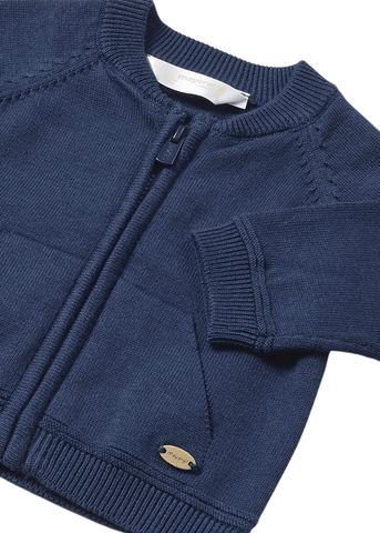 Navy Blue Knitted Hoodie with Zipper for Boys 1381 Mayoral