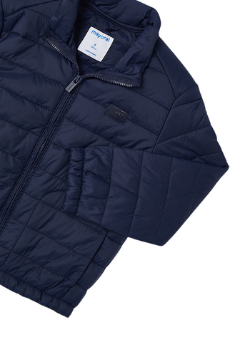 Navy Blue Quilted Fass Jacket with Zipper for Boys 3493 Mayoral