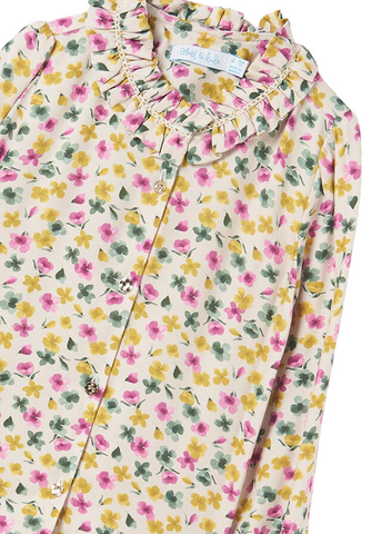 Girls Shirt with Multicolored Flowers 5664 Abel & Lula