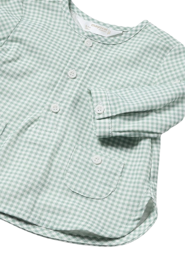 Набір із 2 предметів, сорочки із зеленими квадратами та білих шортів 1215 Mayoral
