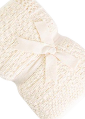 Beige Organic Cotton Knitted Blanket 80 x 90 cm S22599 KitiKate