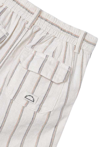 Cream Linen Shorts with Beige Stripes 3279 Mayoral