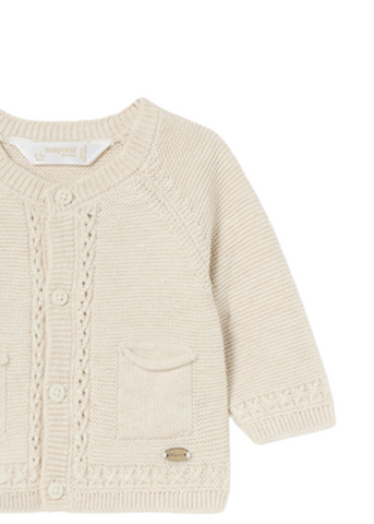 Cream knit cardigan with buttons 2302 Mayoral