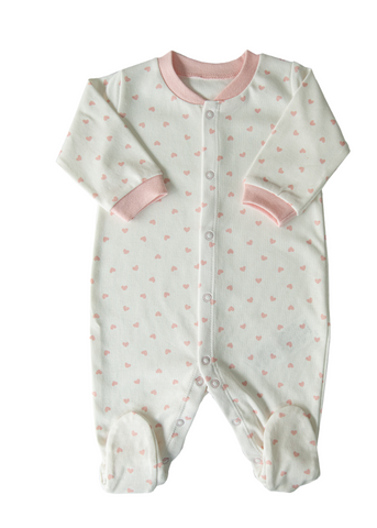 Set of 4 Organic Cotton White with Pink Stars Overalls with Fes Vest and Bib S31078 Kitikate