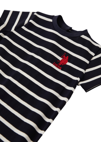 Navy and White Striped Short Jumpsuit USB1904 V1 Us Polo Assn