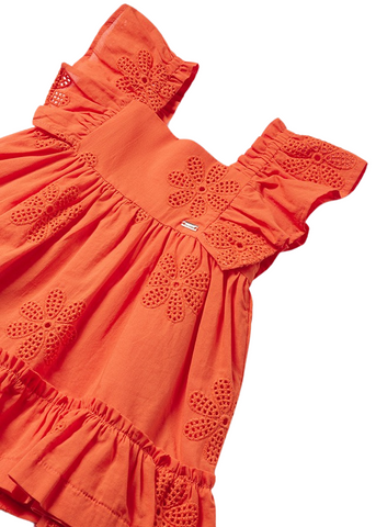 Orange Cotton Dress with Sparta 1913 Mayoral Embroidery