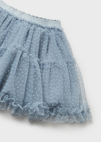 Bleu Tulle Skirt with Picos for Girls 2967 Mayoral