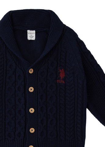 Girls' Navy Blue Button Up Cardigan 1801 Us Polo Assn