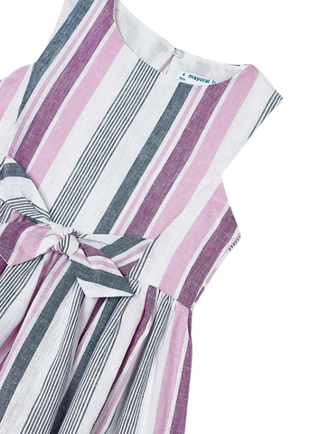 Linen Dress with Purple Stripes 3925 Mayoral