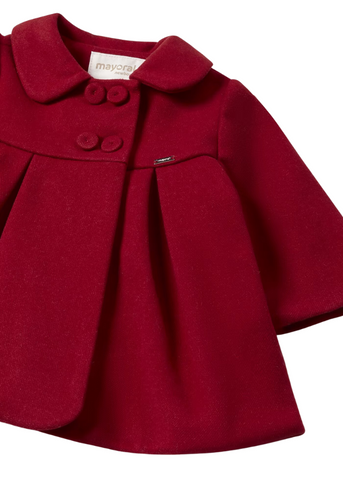 Elegant Cloth Coat for Girls, Red With 4 Buttons 2406 Mayoral
