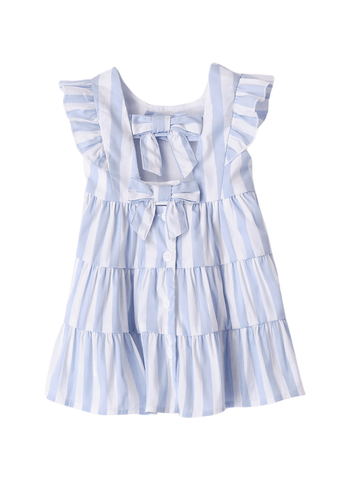 Dress with Blue Stripes without Sleeves 8740 Mini band