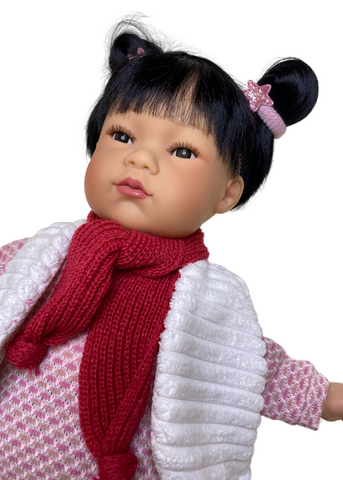 Asian Tai Doll with Pink Dress and Vest, 45 cm 2502 Nines