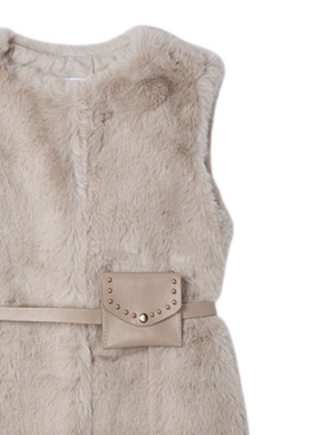 Beige fur vest and belt 4365 Mayoral