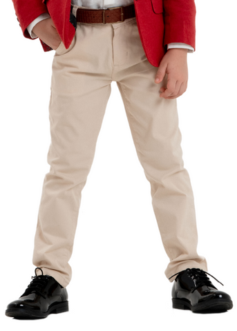 3 Piece Set, Red Jacket, Beige Pants and White Shirt 10077 Lemon