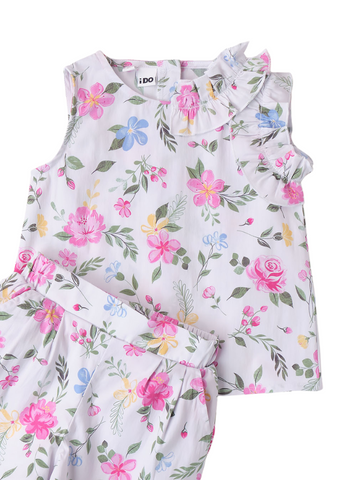 Set of 2 Pieces, T-shirt and Shorts with Floral Print 8722 iDO