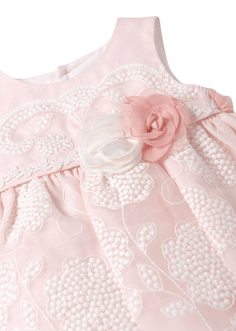 Pink Sleeveless Embroidered Organza Dress 5010 Abel & Lula