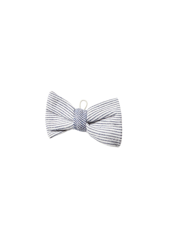 White Shirt with Long Sleeve Cotton and Bow Tie with Navy Blue Stripes 1116 Mayoral