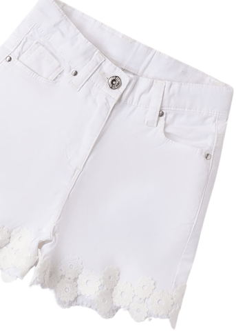 White Shorts with Lace Hem 8783 iDO