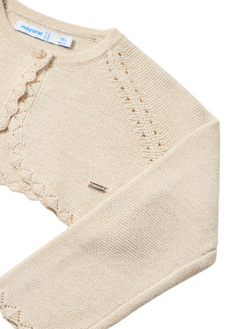 Beige Knitted Bolero with Golden Thread 306 Mayoral