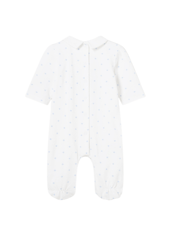 Set of 2 Long Overalls, White with Blue and Rabbit Print Better Cotton 1709 Mayoral