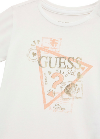 Tricou Alb cu Maneca Scurta si Logo Triunghi A4GI00 Guess