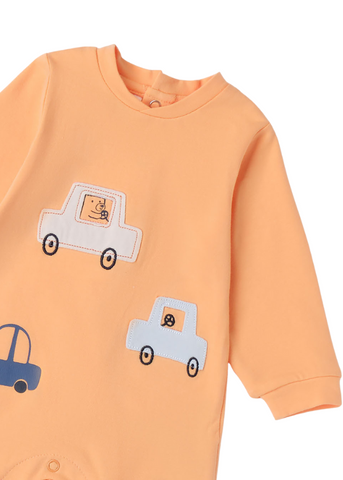 Orange Long Jumpsuit with Cars Print 8061 iDO