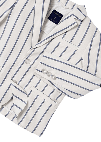 Beige Jacket with Blue Stripes in Cotton Linen 3485 Mayoral