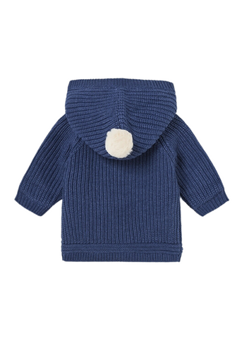 Knitted Cardigan for Boys, Navy Blue with Hood and Fur Lining 2302 Mayoral