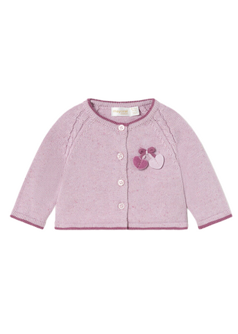 Set 3 Piese pentru Fetite, Sarafan Tricotat Mov, Cardigan Violet si Bluza 2850 Mayoral