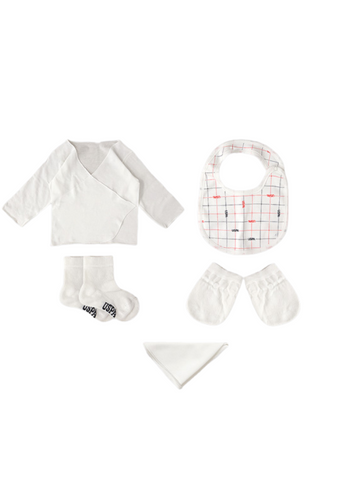 10 Piece Maternity Set Cream Red with Navy Check 1811 V1 Us Polo Assn