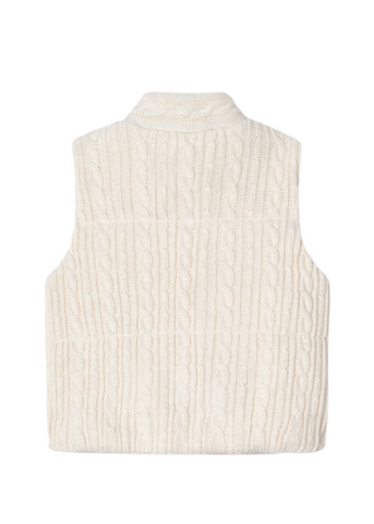 Beige Quilted Knitted Vest with Zipper for Girls 4314 Mayoral