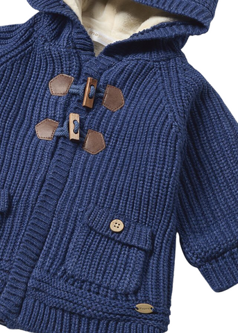 Knitted Cardigan for Boys, Navy Blue with Hood and Fur Lining 2302 Mayoral