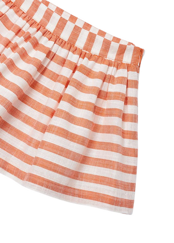 Set of 2 Viscose and Linen, Orange Top and Striped Skirt 3952 Mayoral